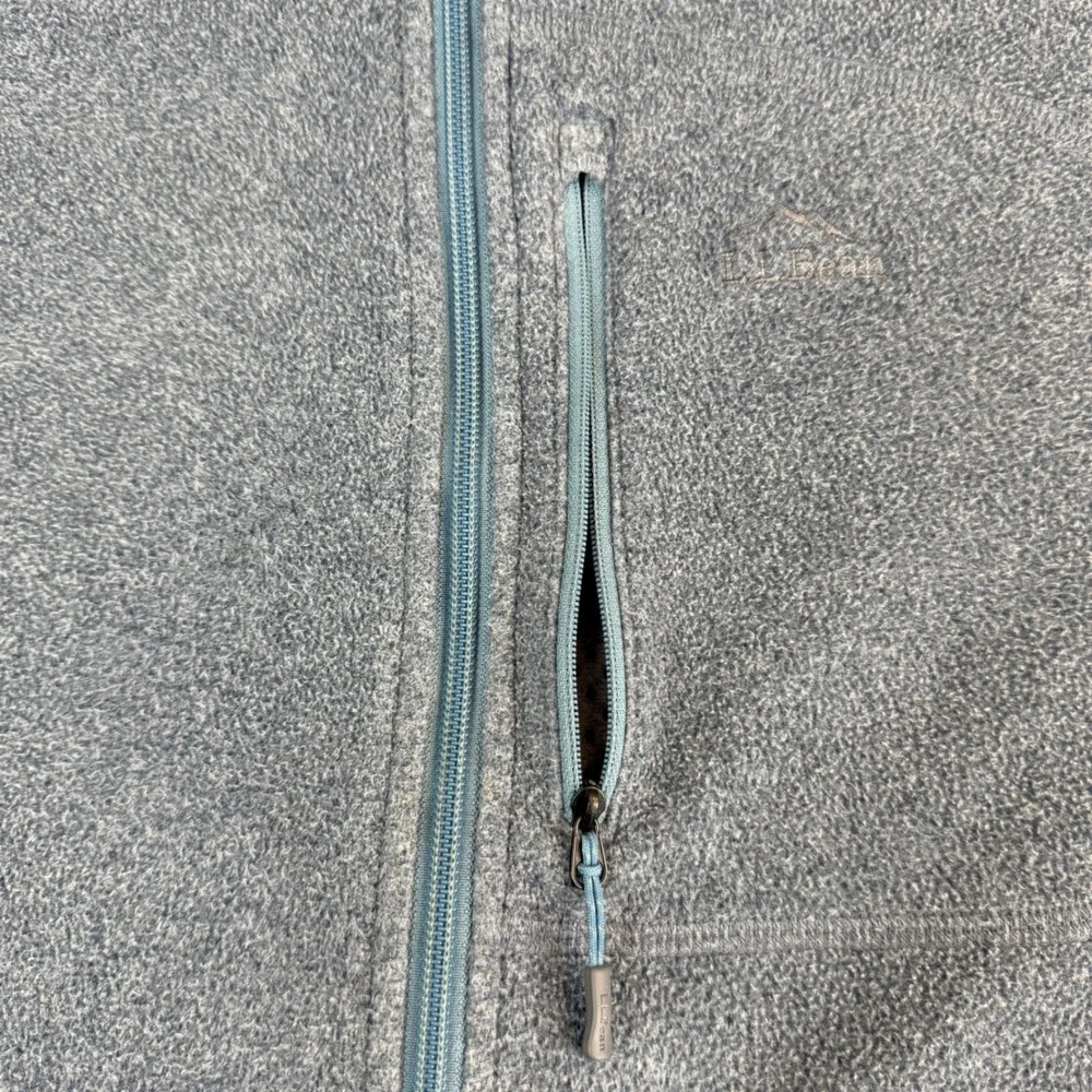 LL‎ Bean Mens Fleece Jacket XXXL REG Grey Full Zip Outdoor Casual Layer